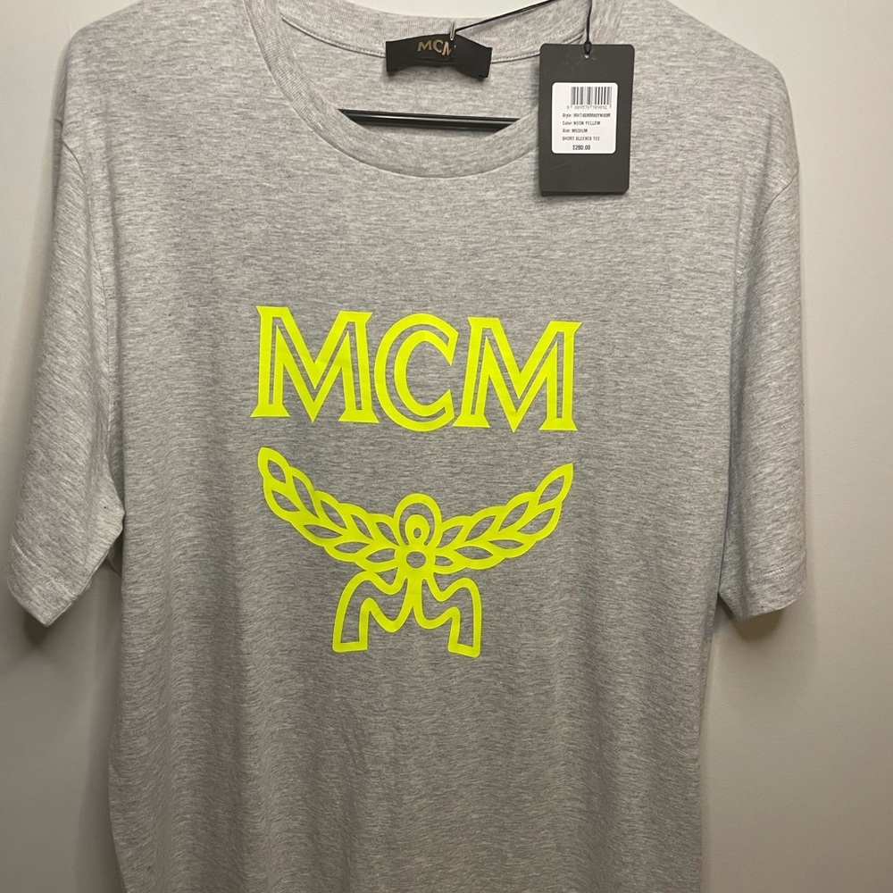 MCM Men's Gray w/ Neon T Shirt